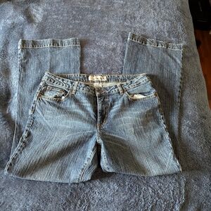 Faded Glory Womens Flare Denim Blue Jeans Size Petite 14